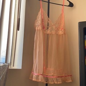 peach dream lace babydoll lingerie top bundle!